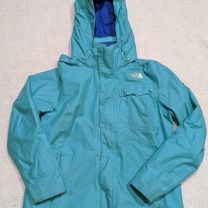 The North Face Turquoise and Green Jacket Women's size L Shell